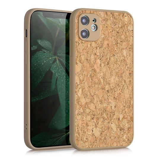 kwmobile Case Compatible with Apple iPhone 11 - Cork Phone Cover - Protective Case
