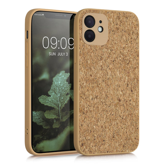 kwmobile Case Compatible with Apple iPhone 12 - Cork Phone Case Cover - Protective Case