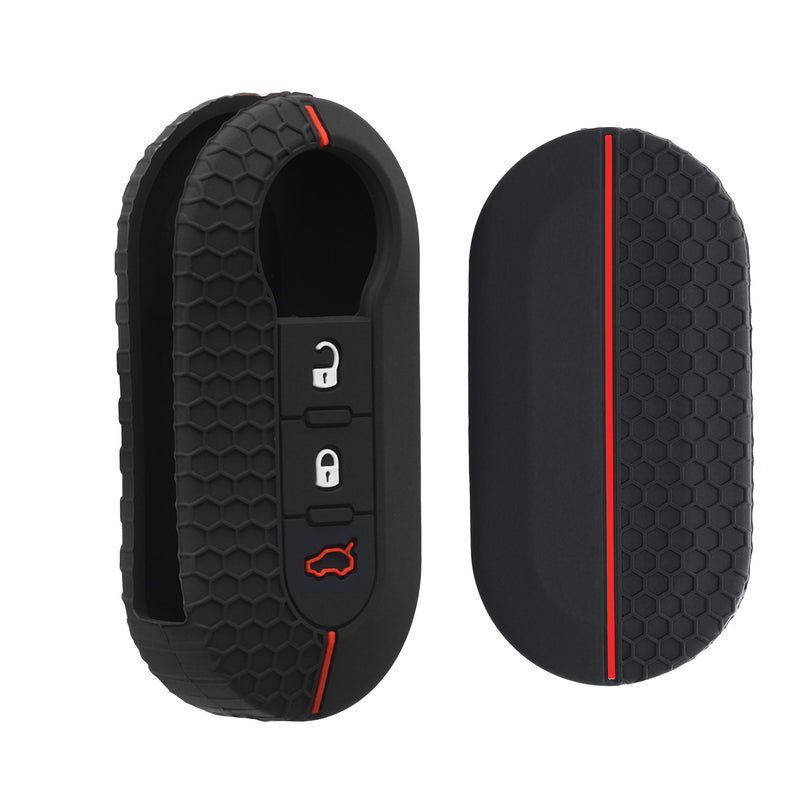 Fiat Lancia 3-Button Flip Silicone Car Key Cover Honeycomb
