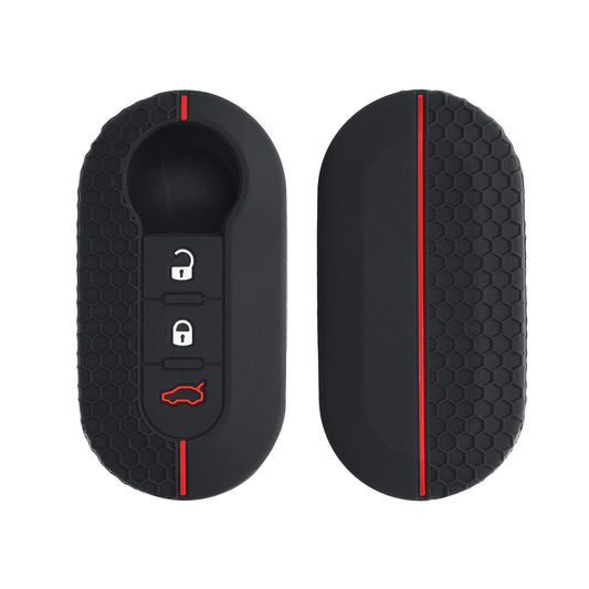 kwmobile Car Key Cover Compatible with Fiat Lancia 3-Button Foldable Car Key Case