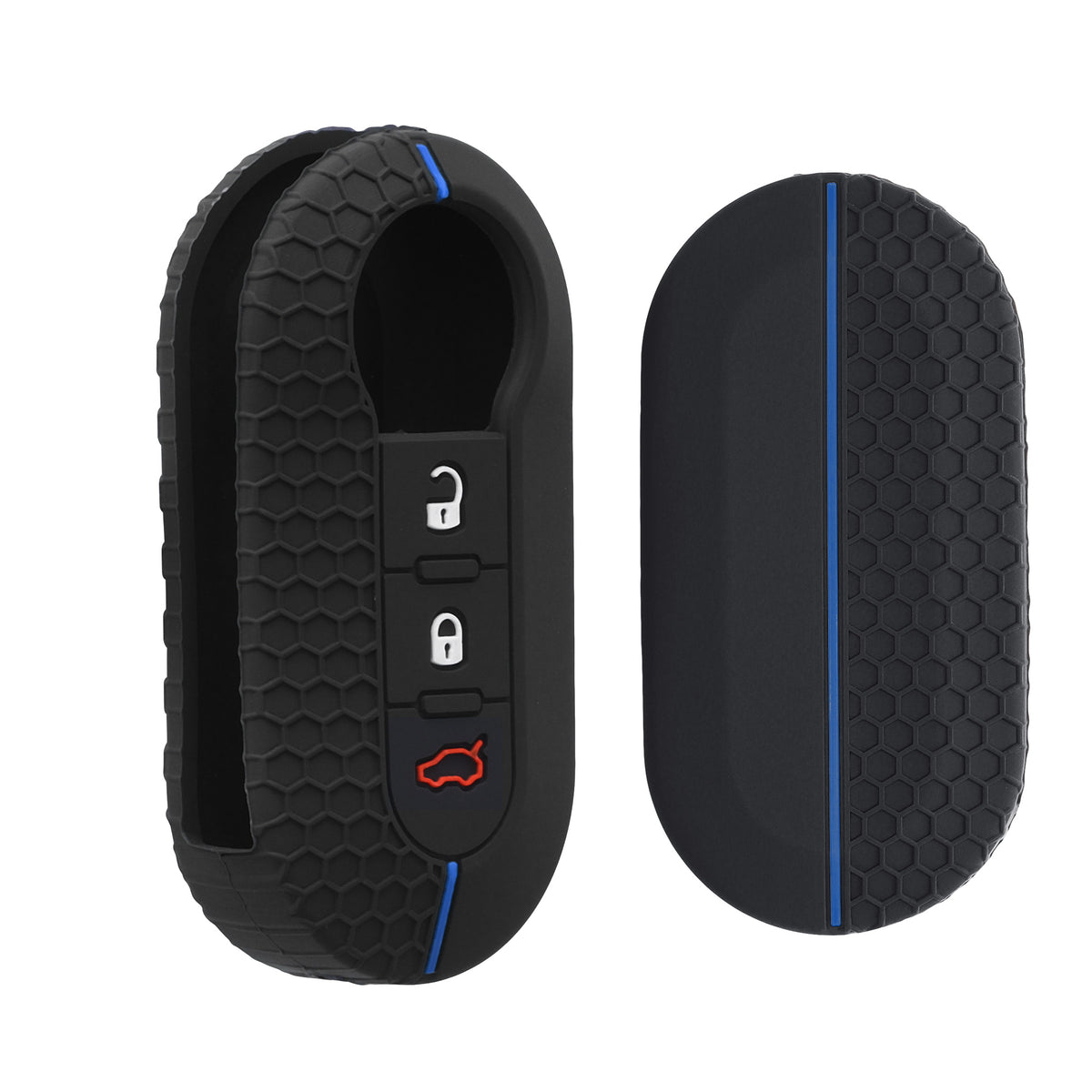 Fiat Lancia 3-Button Flip Silicone Car Key Cover Honeycomb