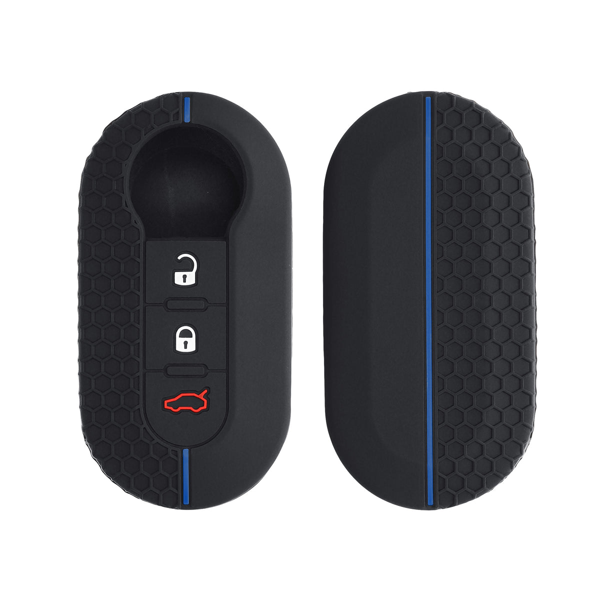 Fiat Lancia 3-Button Flip Silicone Car Key Cover Honeycomb