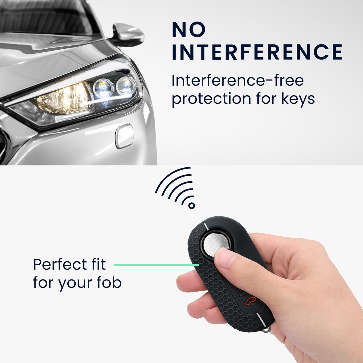 Fiat Lancia 3-Button Flip Silicone Car Key Cover Honeycomb