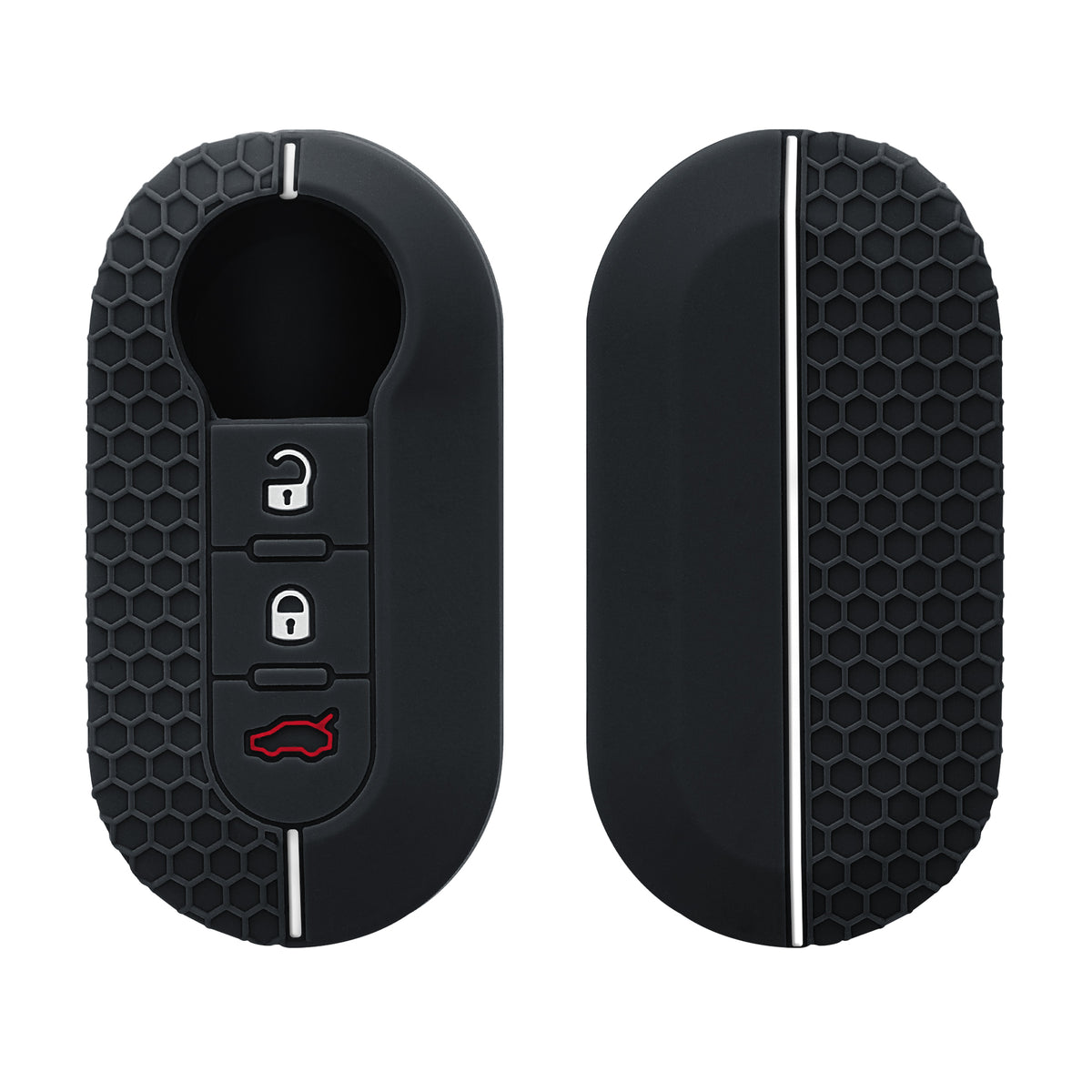 Fiat Lancia 3-Button Flip Silicone Car Key Cover Honeycomb