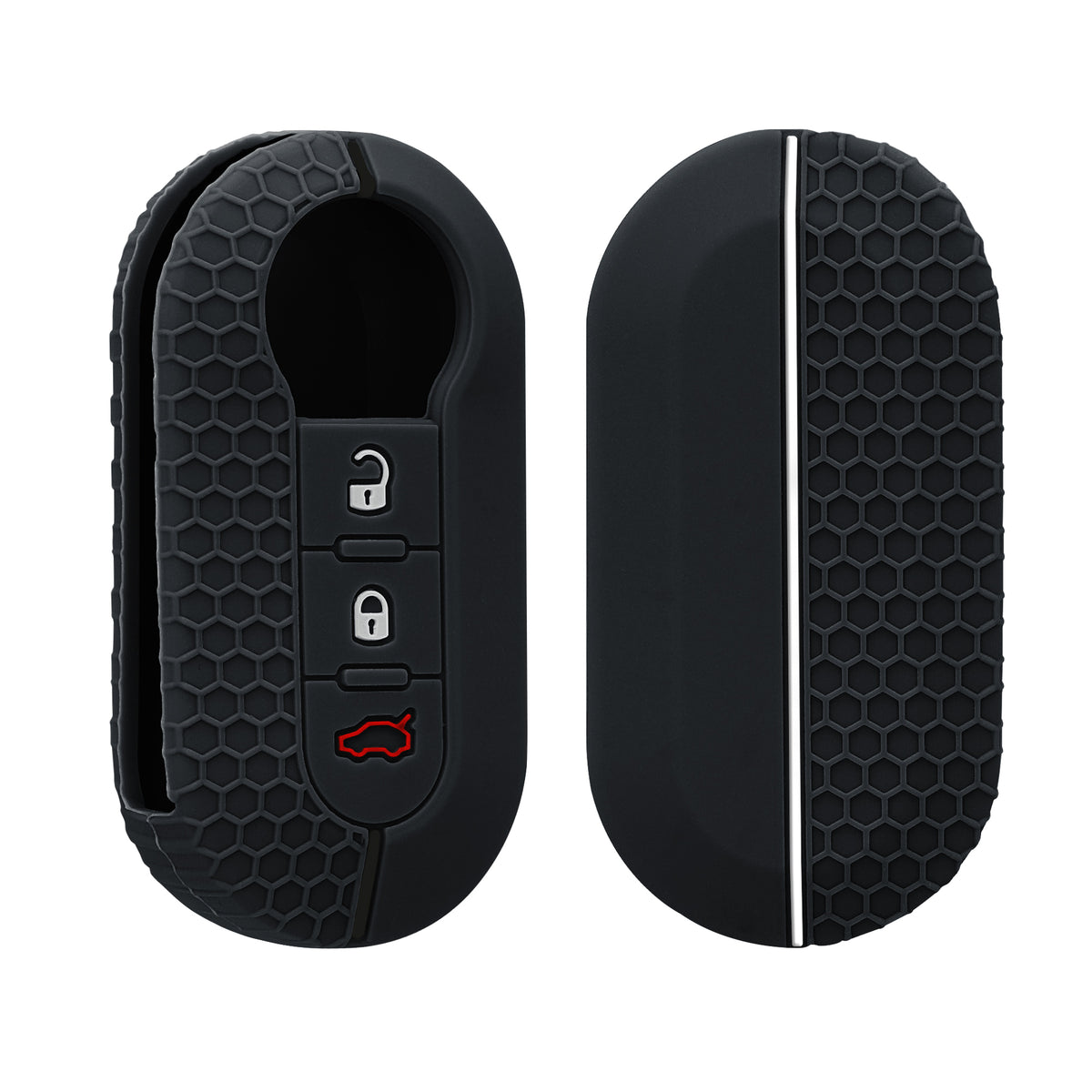 Fiat Lancia 3-Button Flip Silicone Car Key Cover Honeycomb