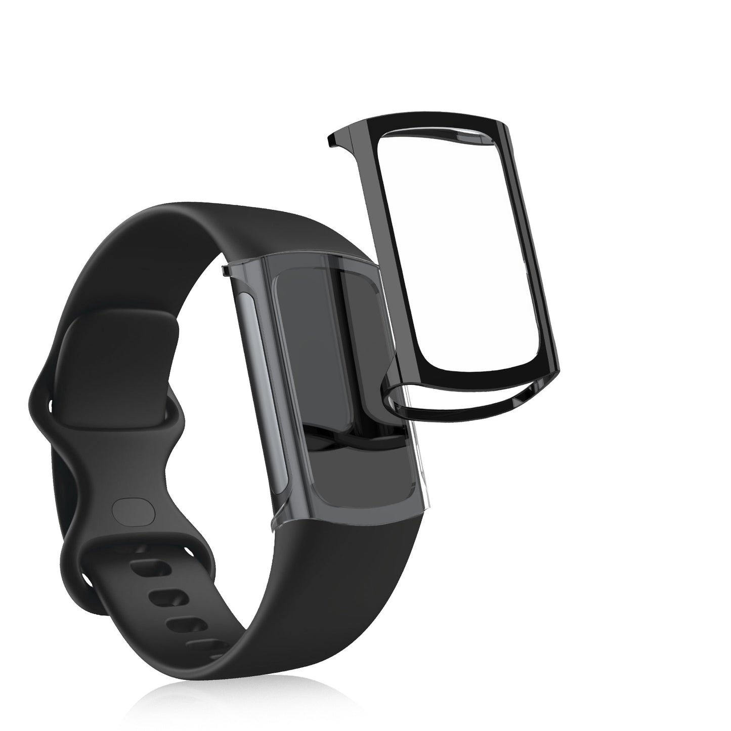 kwmobile Silikon Hülle für Fitbit Charge 6 / Charge 5 Schutzhülle - Fullbody Display Cover Set aus Silikon - Hüllen