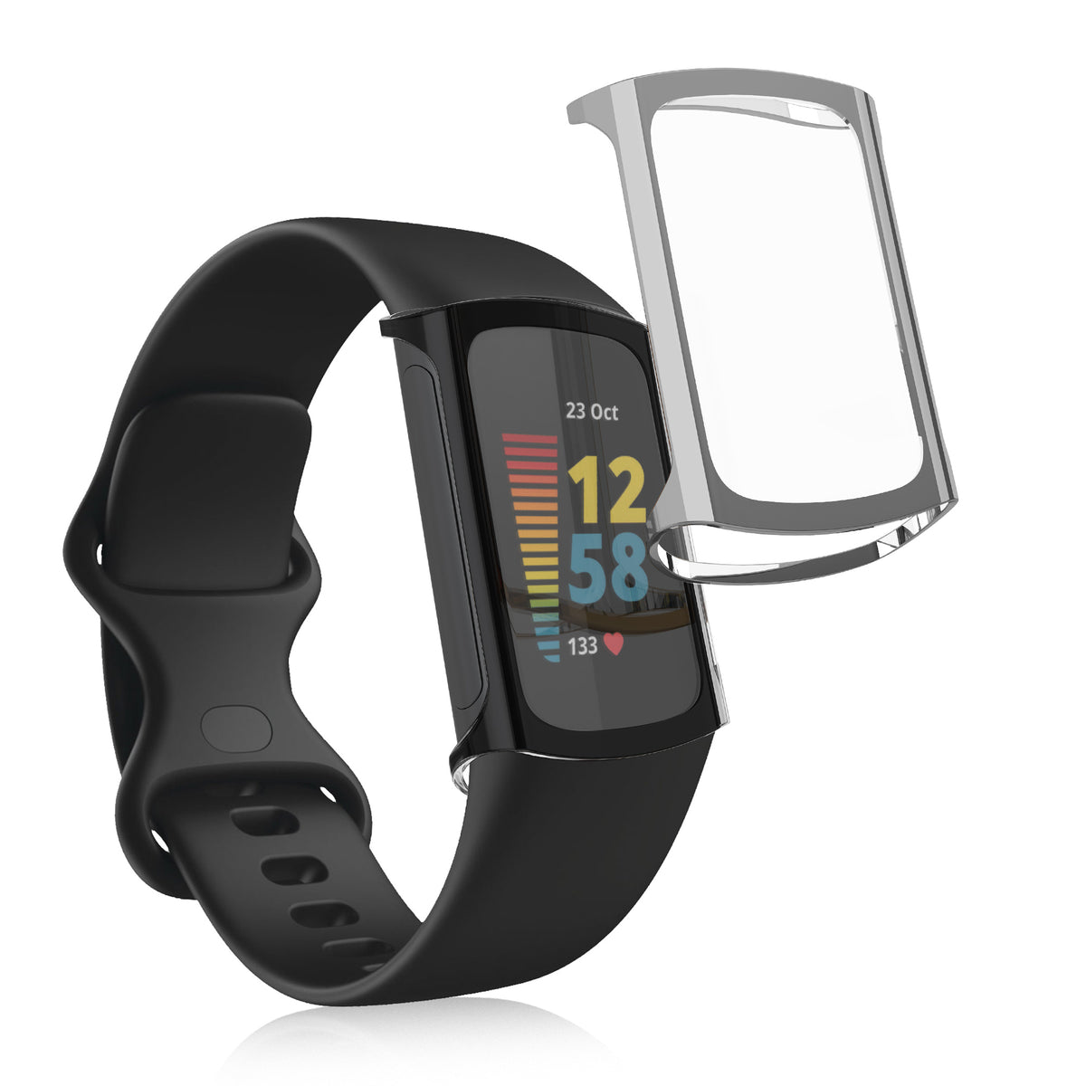 2x Fitbit Charge 6 / Charge 5 Silicone Fullbody Case with Screen Cover