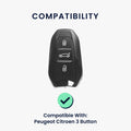 Peugeot Citroen 3-Button Smartkey (Keyless Go only) Hardcover Car Key Cover