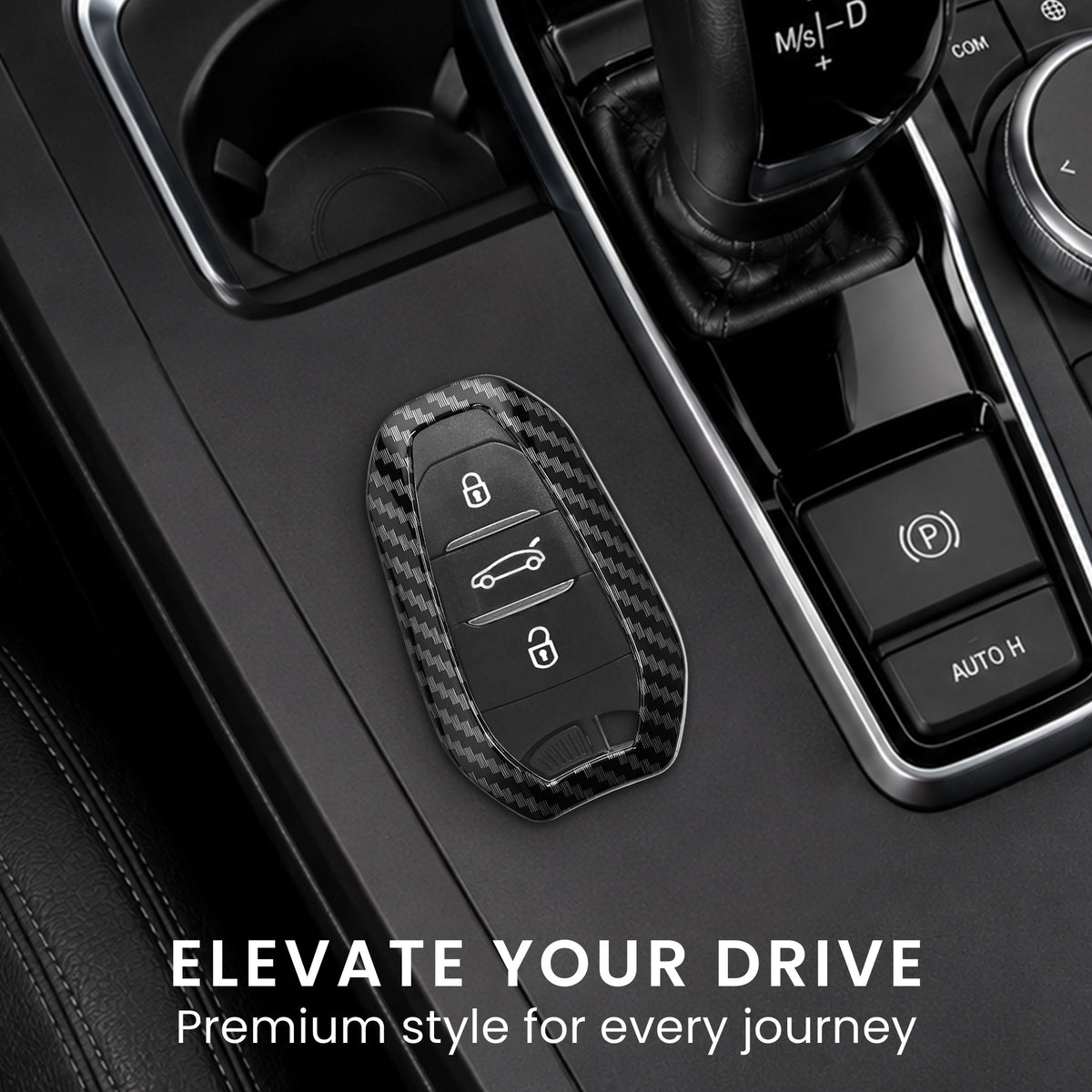 Peugeot Citroen 3-Button Smartkey (Keyless Go only) Hardcover Car Key Cover