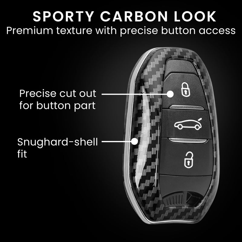 Peugeot Citroen 3-Button Smartkey (Keyless Go only) Hardcover Car Key Cover