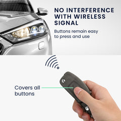 Ford 3-Button Flip Faux Leather Silicone Car Key Cover