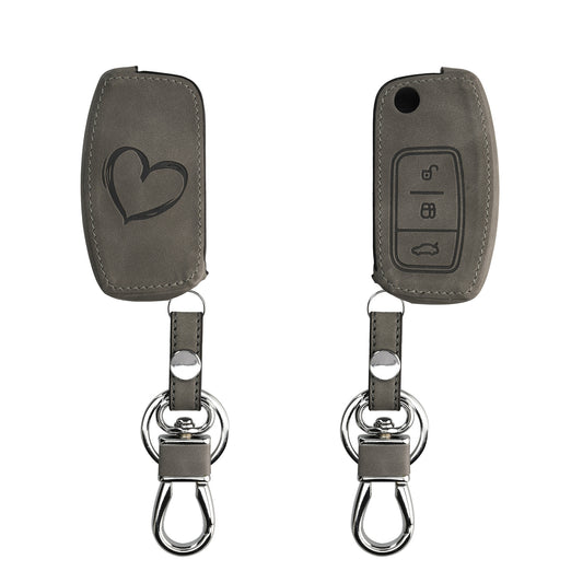 Ford 3-Button Flip Faux Leather Silicone Car Key Cover