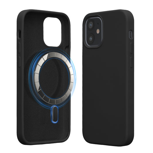 kwmobile Case Compatible with Apple iPhone 12 mini Magnetic Case Compatible with MagSafe Rubberized Cover