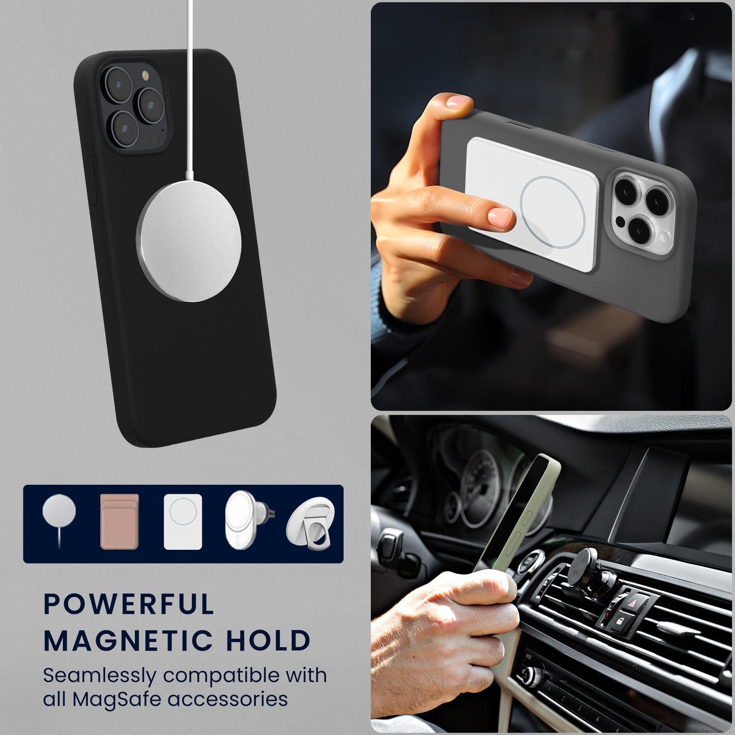 kwmobile Case Compatible with Apple iPhone 12 / iPhone 12 Pro Case Magnetic Silicone Case Compatible with MagSafe Cover Rubberized