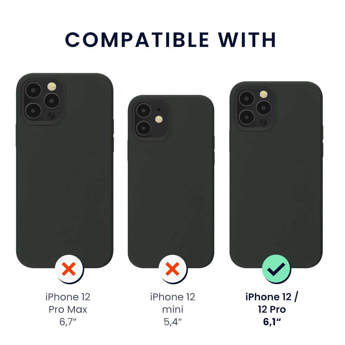kwmobile Case Compatible with Apple iPhone 12 / iPhone 12 Pro Case Magnetic Silicone Case Compatible with MagSafe Cover Rubberized