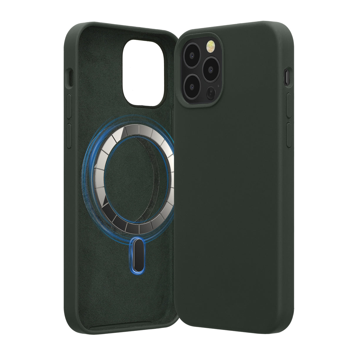 kwmobile Case Compatible with Apple iPhone 12 / iPhone 12 Pro Case Magnetic Silicone Case Compatible with MagSafe Cover Rubberized
