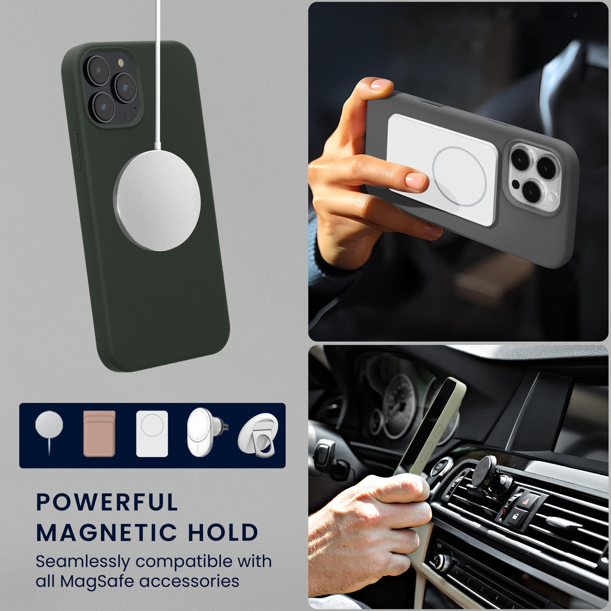 kwmobile Case Compatible with Apple iPhone 12 / iPhone 12 Pro Case Magnetic Silicone Case Compatible with MagSafe Cover Rubberized