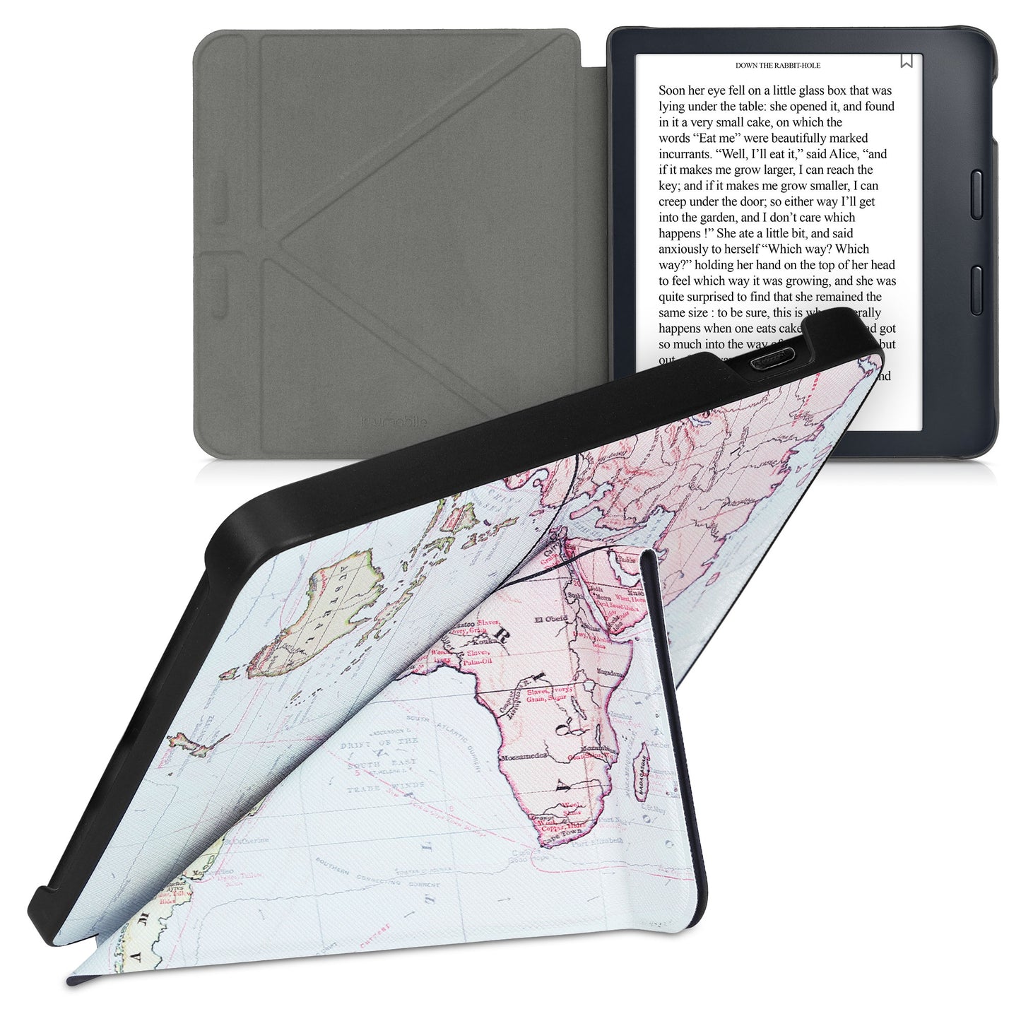 kwmobile Case Compatible with Kobo Libra 2 - Faux Leather Cover - eReader Cover Case