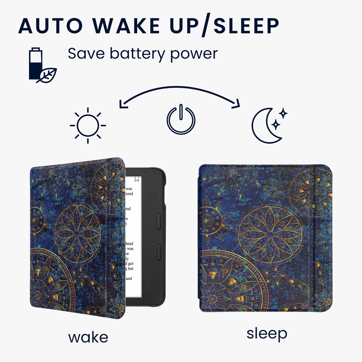 Tolino Vision 6 with Auto Sleep eReader Flip Case