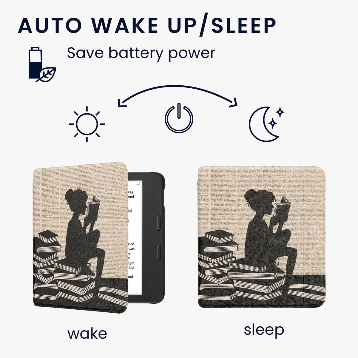 Tolino Vision 6 with Auto Sleep eReader Flip Case