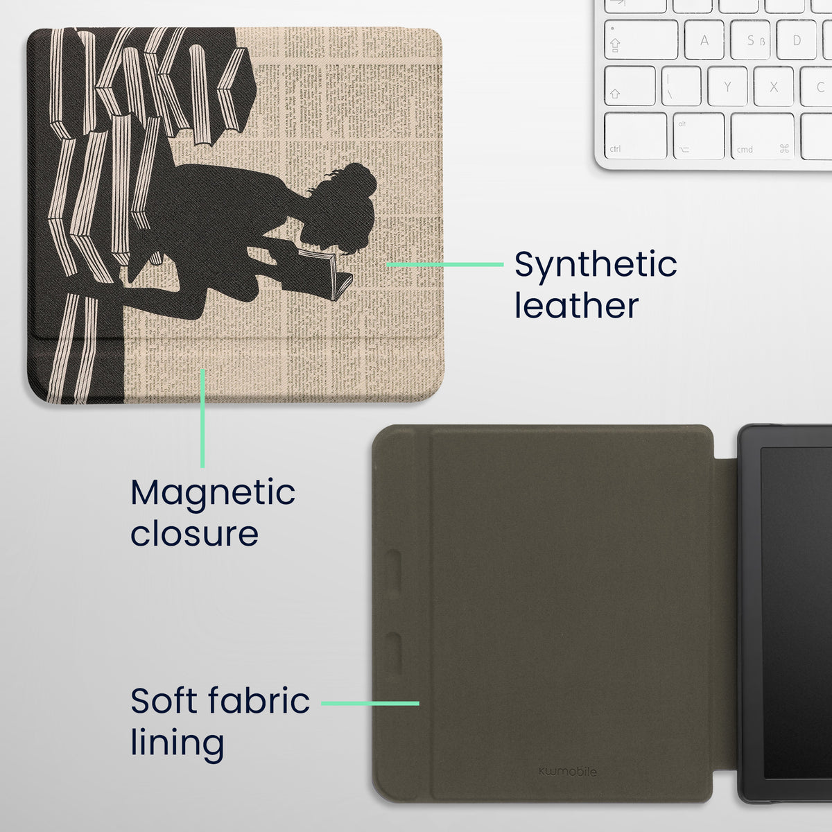 Tolino Vision 6 with Auto Sleep eReader Flip Case