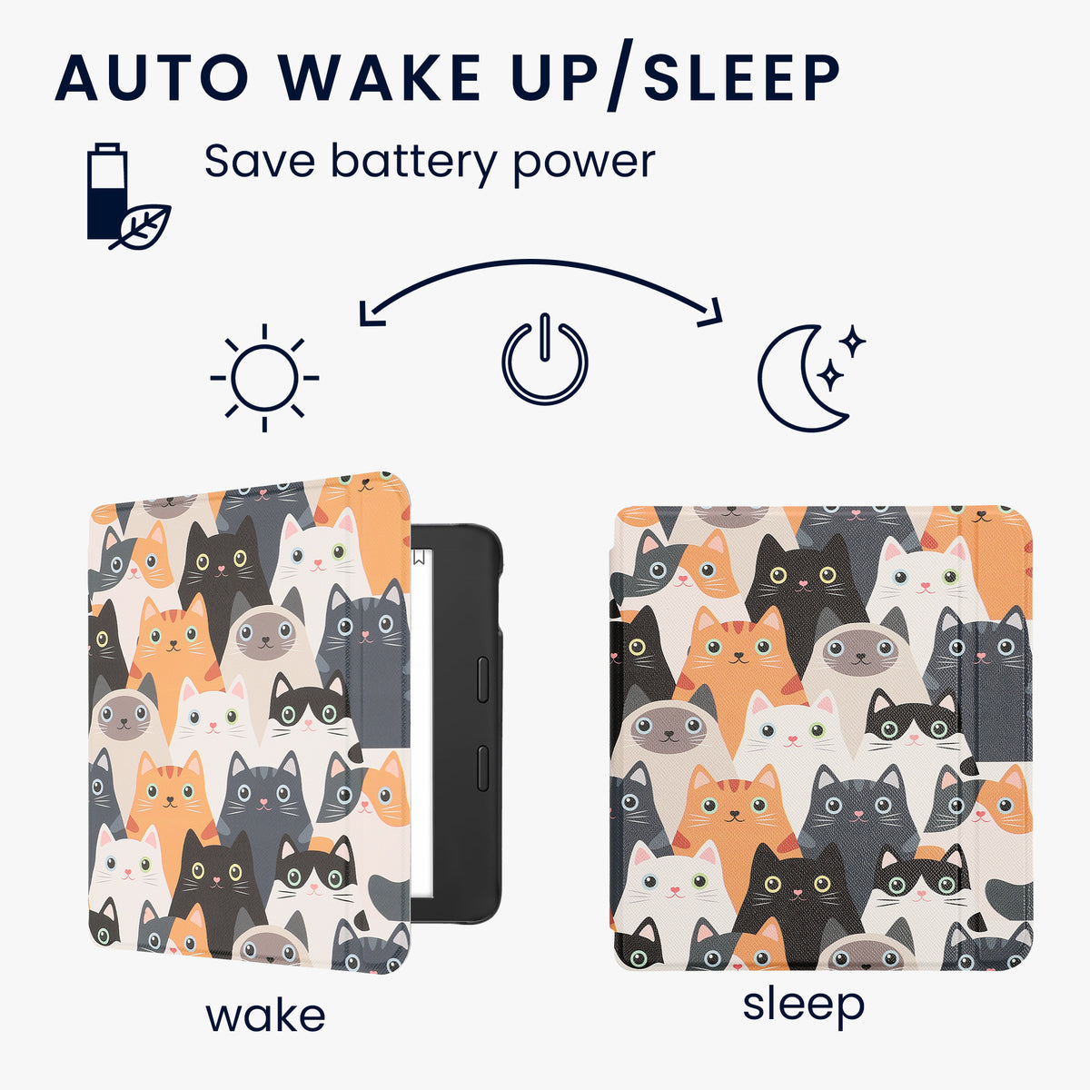 Tolino Vision 6 with Auto Sleep eReader Flip Case
