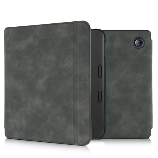 kwmobile Hülle kompatibel mit Tolino Vision 6 - Kunstleder eReader Schutzhülle Cover Case - Dunkelgrau Dunkelgrau  
