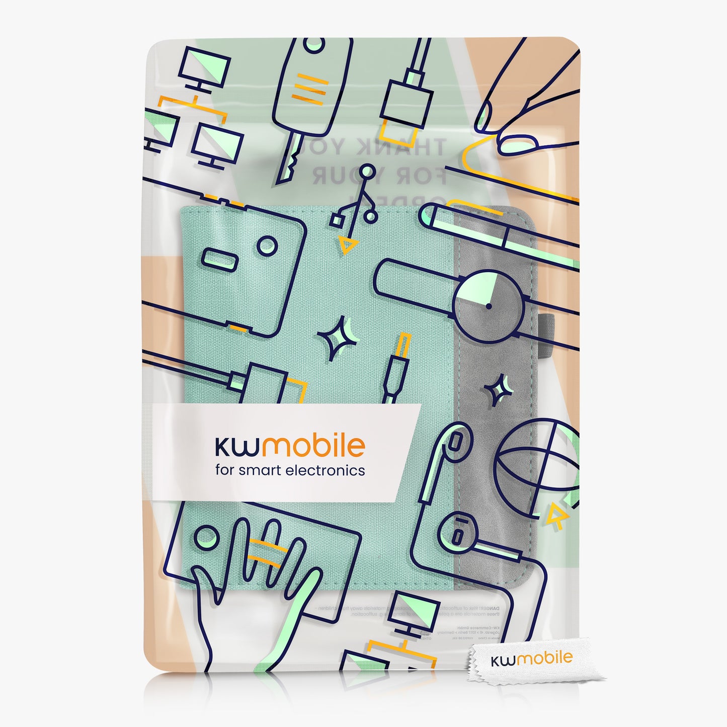 kwmobile Hülle kompatibel mit Tolino Vision 6 Hülle - Flip Case mit Handschlaufe - Kunstleder Cover - Hüllen