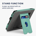 kwmobile Case Compatible with Tolino Vision 6 - Flip Case with Hand Strap - Faux Leather Cover - Dark Grey