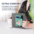 kwmobile Case Compatible with Tolino Vision 6 - Flip Case with Hand Strap - Faux Leather Cover - Dark Grey