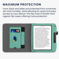 kwmobile Case Compatible with Tolino Vision 6 - Flip Case with Hand Strap - Faux Leather Cover - Dark Grey