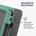 kwmobile Case Compatible with Tolino Vision 6 - Flip Case with Hand Strap - Faux Leather Cover - Dark Grey
