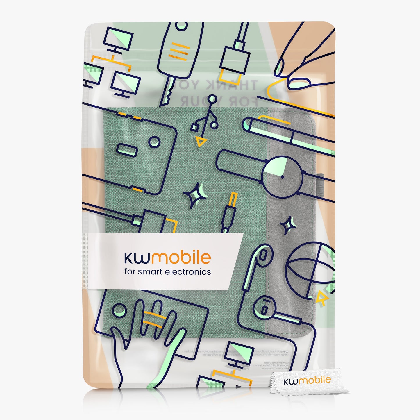 kwmobile Case Compatible with Tolino Vision 6 - Flip Case with Hand Strap - Faux Leather Cover - Dark Grey