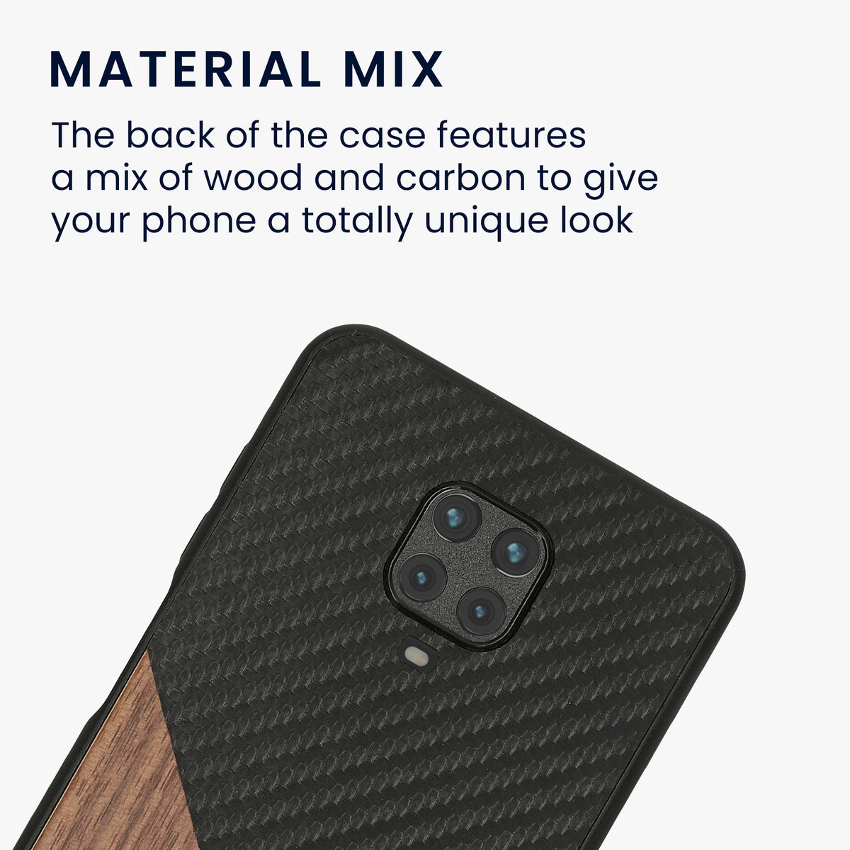 Xiaomi Redmi Note 9S / 9 Pro / 9 Pro Max Phone Case Wood and Carbon