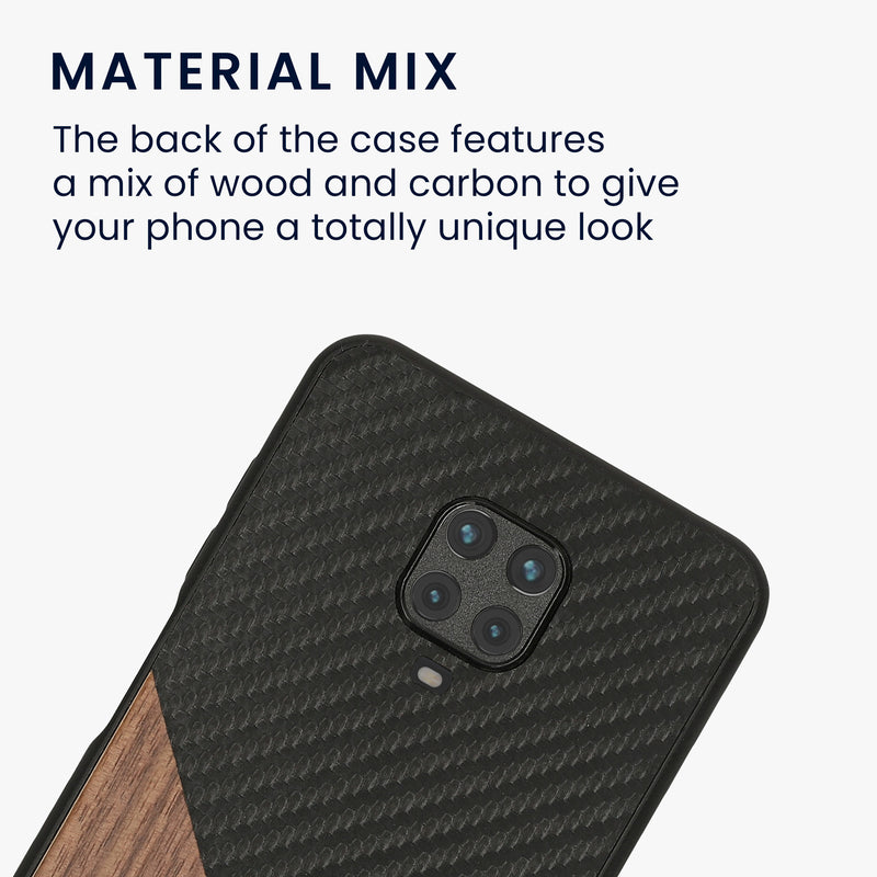 Xiaomi Redmi Note 9S / 9 Pro / 9 Pro Max Phone Case Wood and Carbon