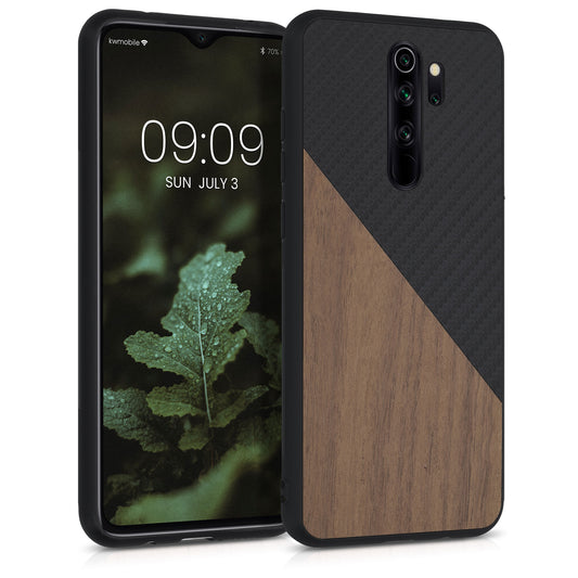 kwmobile Hülle kompatibel mit Xiaomi Redmi Note 8 Pro - Handyhülle - Handy Schutzhülle - Smartphone Cover - Dunkelbraun Schwarz Dunkelbraun  [dsg01]