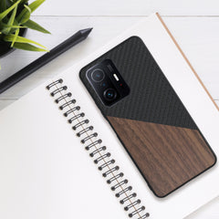 Xiaomi 11T / 11T Pro Phone Case Walnut Wood Carbon