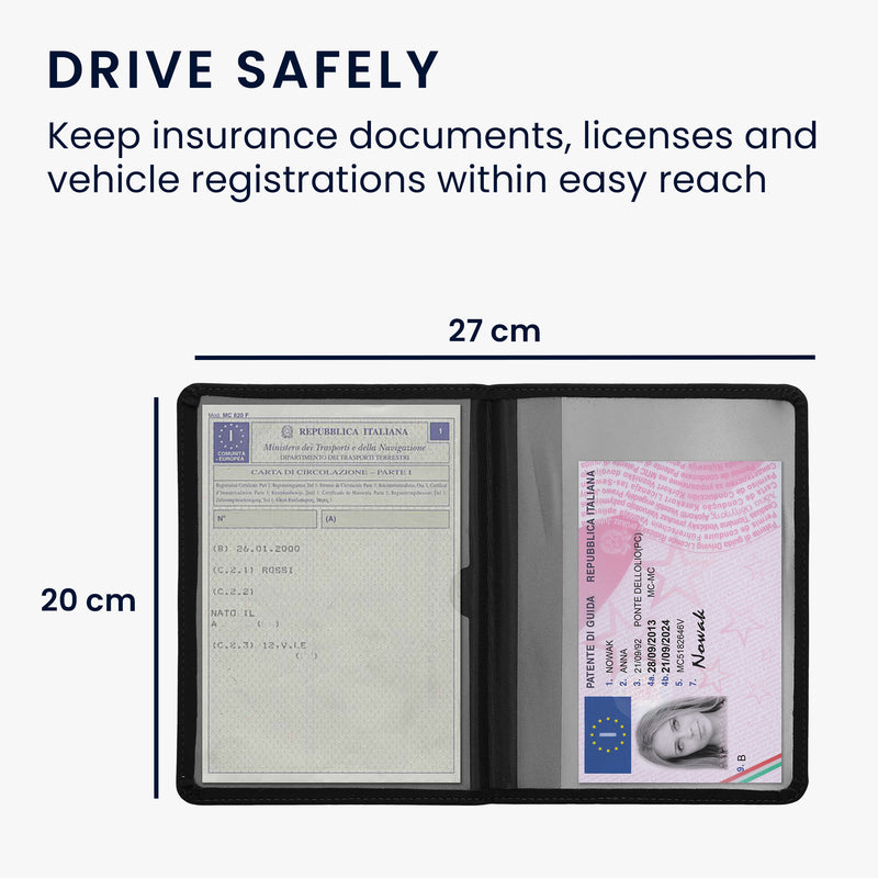 kwmobile Vehicle Registration Holder with Card Slots - Pouch for Italian Car Registration Document Driver's License