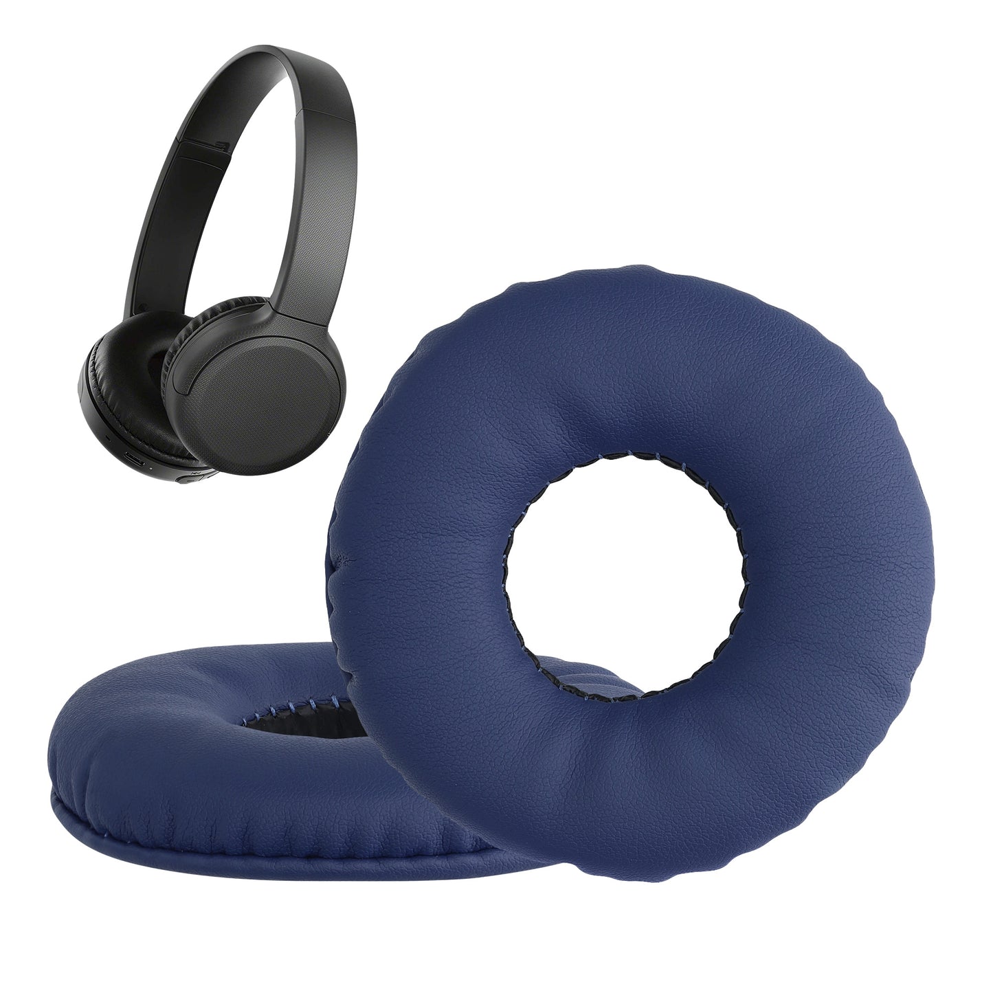 kwmobile 2x Ohr Polster für Sony WH-CH510 Ohrpolster - Ersatz Ohrpolster - Kopfhörer Ersatzteile - Kopfhörer Ersatzpolster für Over Ear Headphones Blau  
