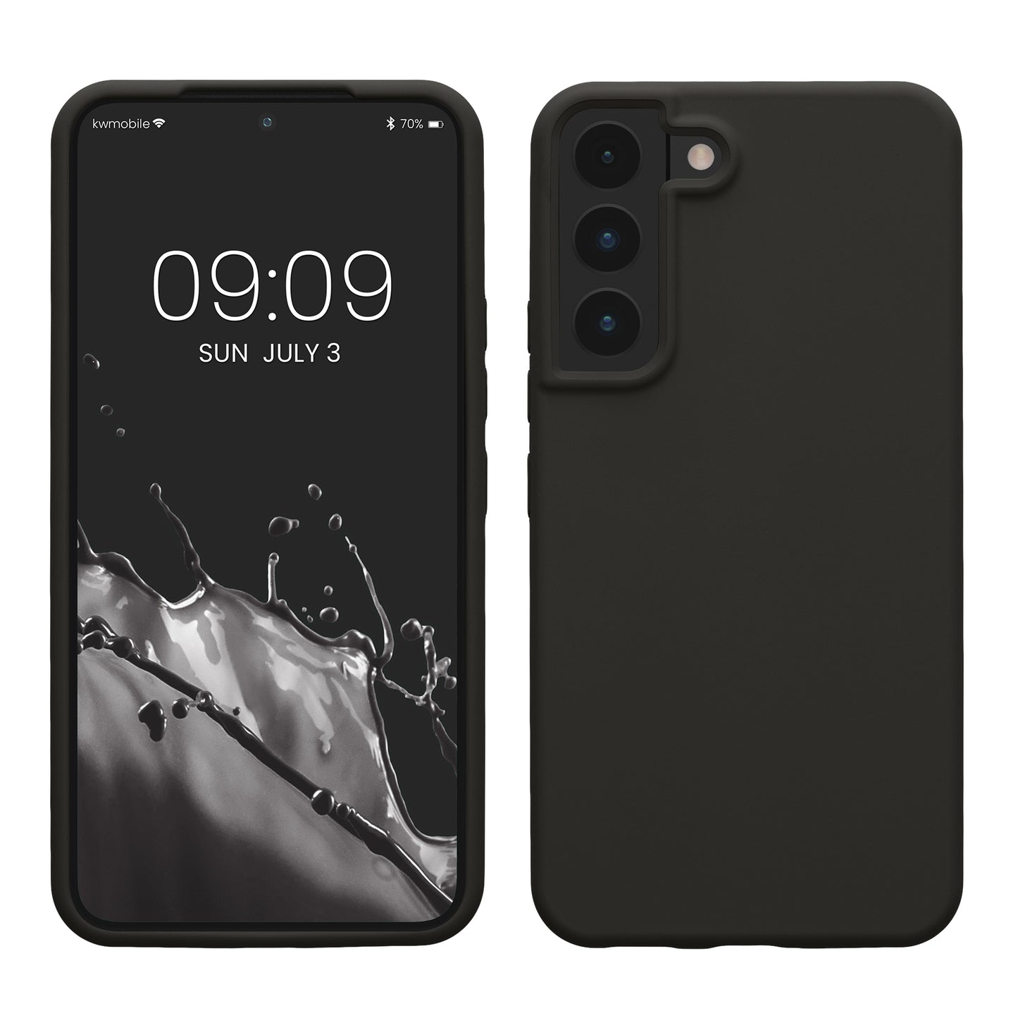 kwmobile Handyhülle für Samsung Galaxy S22 Hülle - Case Silikon - Kabelloses Laden - Schutzhülle Cover in Dunkelgrau Dunkelgrau  