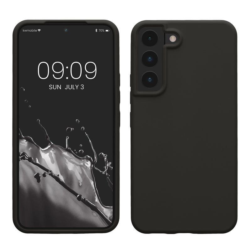 kwmobile Handyhülle für Samsung Galaxy S22 Hülle - Case Silikon - Kabelloses Laden - Schutzhülle Cover in Dunkelgrau Dunkelgrau  