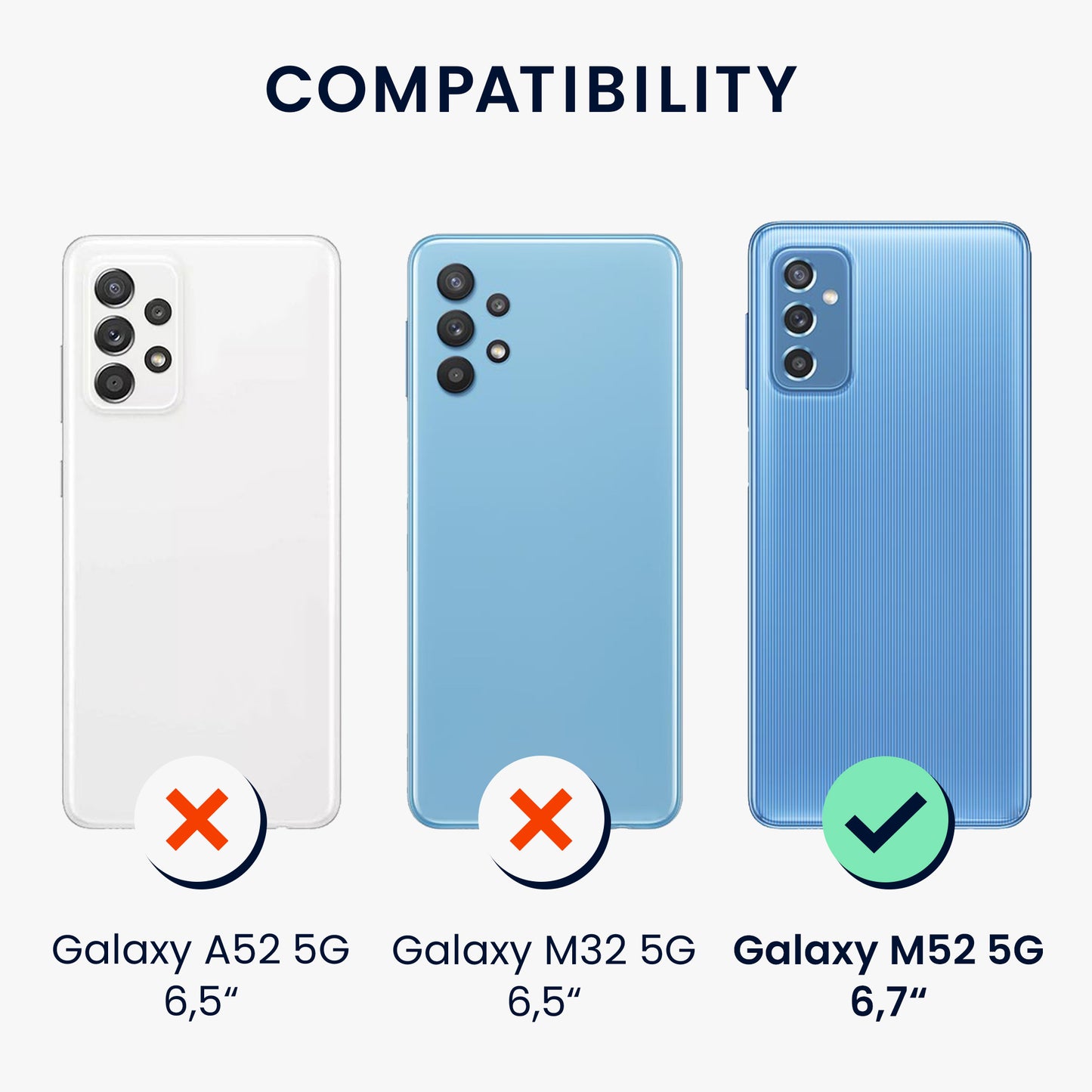 Rubberized Silicone Case for Samsung Galaxy M52 5G in Matte White