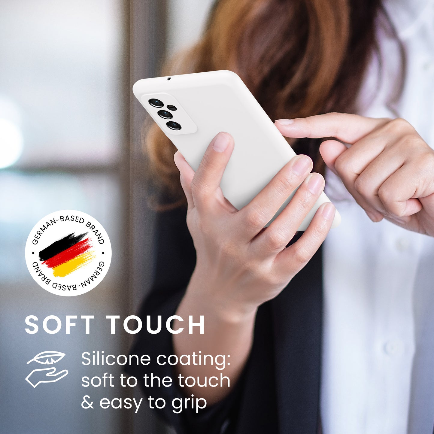 Rubberized Silicone Case for Samsung Galaxy M52 5G in Matte White