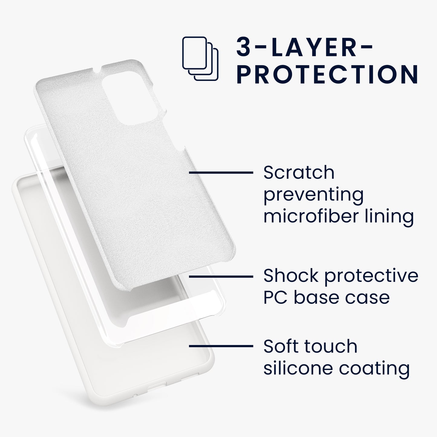 Rubberized Silicone Case for Samsung Galaxy M52 5G in Matte White
