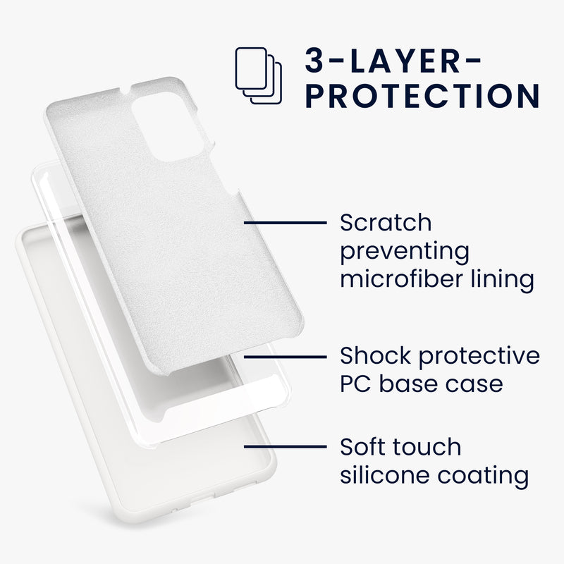 Rubberized Silicone Case for Samsung Galaxy M52 5G in Matte White