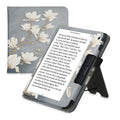 Kobo Libra 2 with Hand Strap Flip Case Magnolias on Grey