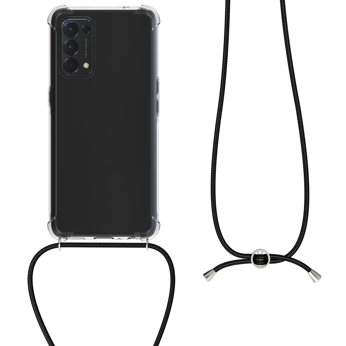 Oppo Find X3 Lite Silicone Necklace Phone Case Clear