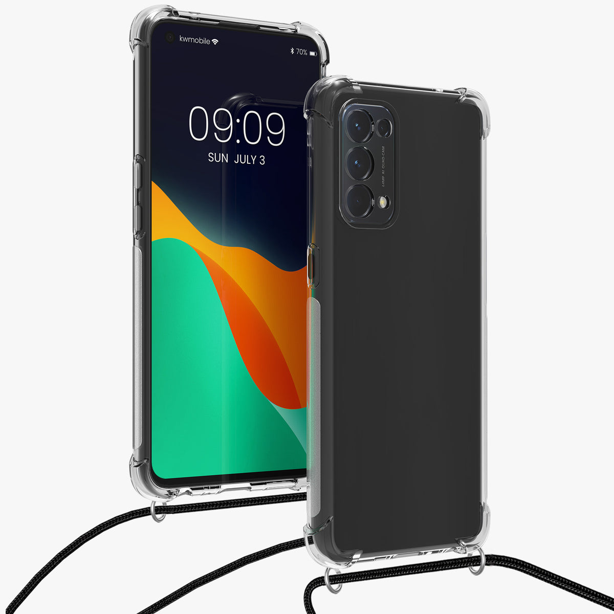 Oppo Find X3 Lite Silicone Necklace Phone Case Clear