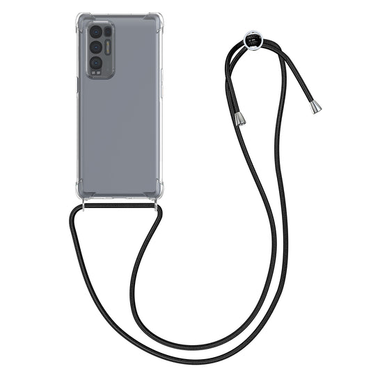 kwmobile Necklace Case compatible with Oppo Find X3 Neo Cover Silicone Case with Lanyard Cord Phone Case