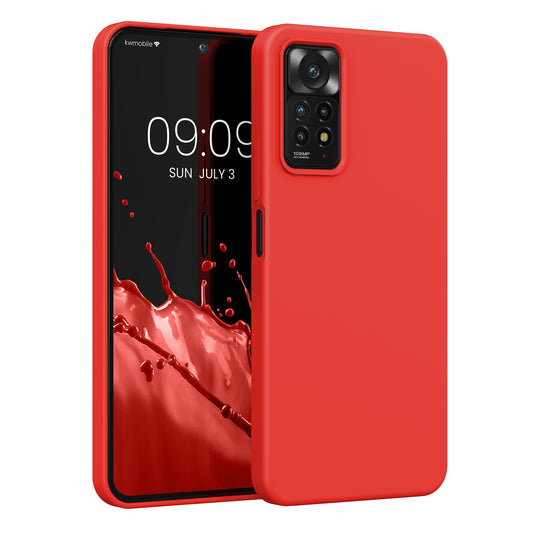 kwmobile Handyhülle für Xiaomi Redmi Note 11 Pro / Note 11 Pro (5G) / Note 12 Pro (4G) Hülle - Case Silikon - Kabelloses Laden - Schutzhülle Cover in Rot Rot  